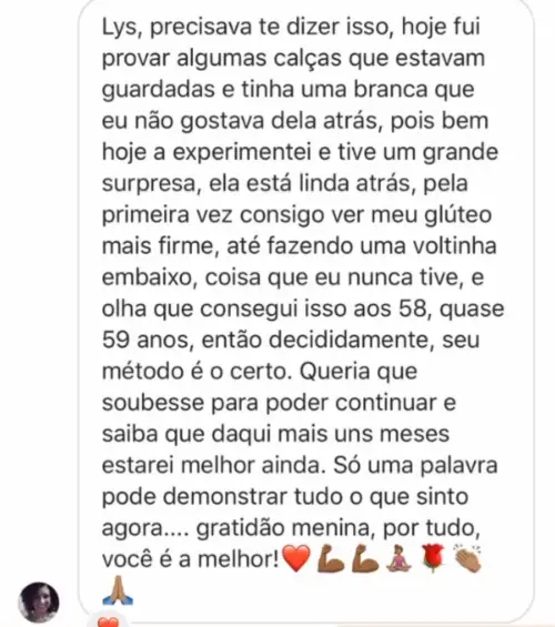 Depoimento de aluna 5 sobre o método BUMBUM BALL